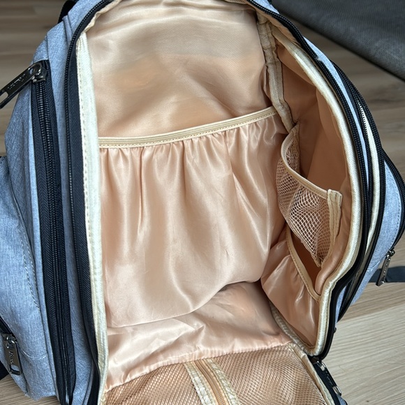 Mancro Diaper Bag Backpack Gray Waterproof Multicompartments Insulated Pockets - Picture 13 of 13